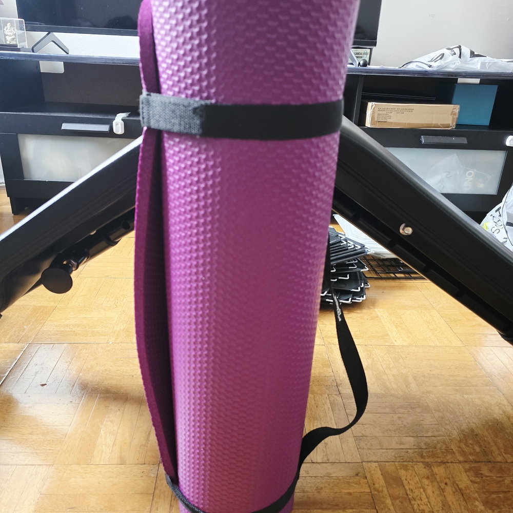 Purple Yoga Mat with Strap